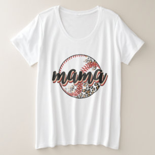 Mama Softball Große Größe T-Shirt