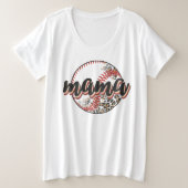 Mama Softball Große Größe T-Shirt (Design vorne)