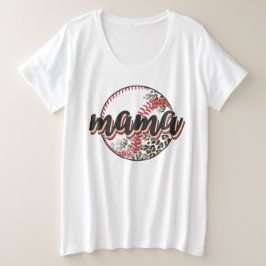 Mama Softball Große Größe T-Shirt