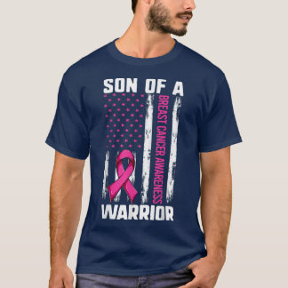 Mama Sohn einer Kriegerfahne USA , Brustkrebserkra T-Shirt