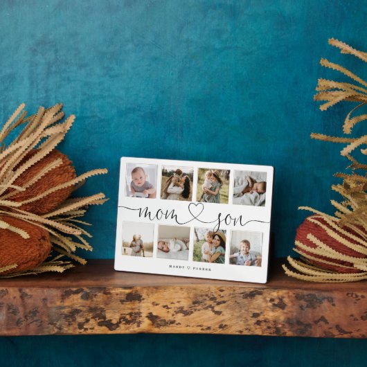 Mama & Son Heart Script | Foto Grid Collage Fotoplatte (Seite)