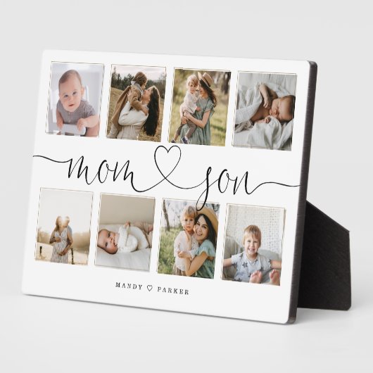 Mama & Son Heart Script | Foto Grid Collage Fotoplatte (Seite)