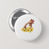 Mama Sonnenblume Geschenk Safari Afrika Tierkinder Button (Vorne & Hinten)