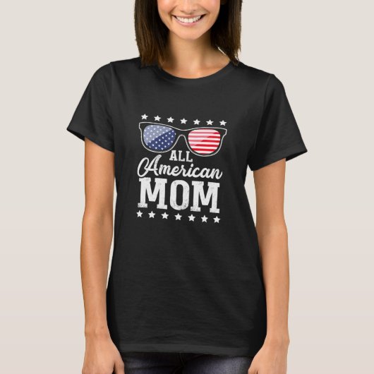 Mama-Sonnenbrille der amerikanischen Mama 4. Juli T-Shirt (Vorderseite)