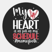 Mama sowohl des Tanzes als auch der Baseball-Mama Runder Aufkleber (Vorderseite)