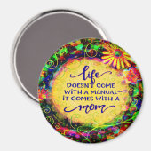 Mama Spaß manuelles Zitat hübsche Blumeninspirivit Magnet (Vorderseite/Rückseite)