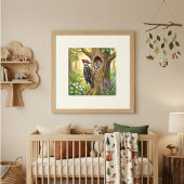Mama Specht und Kinderkrippe Poster