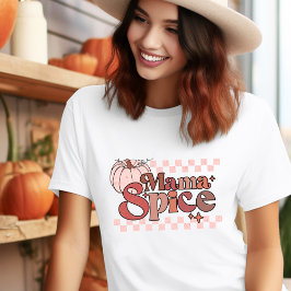 Mama Spice Fall Retro Pumpkin Pink Tri-Blend Shirt