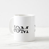 Mama-Split Monogramm mit Kindernamen Kaffeetasse (Vorderseite Links)