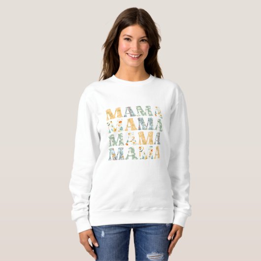 Mama Spring Floral Pullover Sweatshirt für Mama (Vorne ganz)