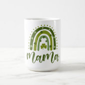 Mama St. Patrick's Day Green Kleeblatt Rainbow Kaffeetasse (Mittel)