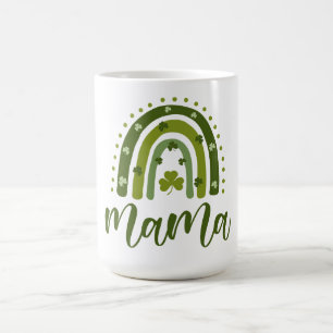 Mama St. Patrick's Day Green Kleeblatt Rainbow Kaffeetasse