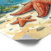 Mama Starfish and Babies Nursery Poster (Ecke)