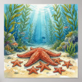 Mama Starfish and Babies Nursery Poster (Vorne)