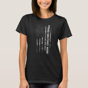 Mama stolze Militär-Mama amerikanische Flagge Sprü T-Shirt