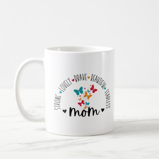 Mama Strong Lovely Schöne Schöne Furchtlos Kaffeetasse (Links)