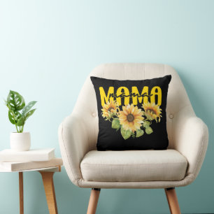 Mama Sunflower Sunshine - fröhliches Blumendesign Kissen