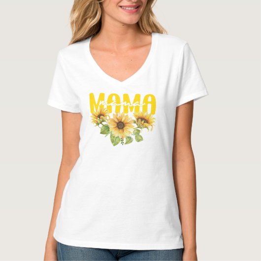 Mama Sunflower Sunshine - fröhliches Blumendesign T-Shirt (Vorderseite)