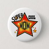 Mama Super Cool Star Funny Mother Button (Vorderseite)