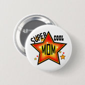 Mama Super Cool Star Funny Mother Button (Vorne & Hinten)