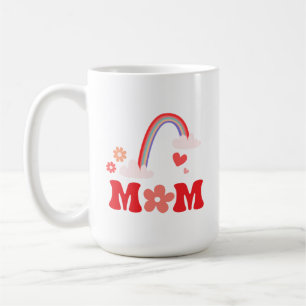Mama Süßer Regenbogen Und Blumen Kaffeetasse
