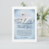 Mama Swan mit Babies Baby Dusche Dankeskarte (Stehend Vorderseite)