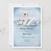 Mama Swan mit Babies Baby Dusche Einladung (Vorderseite)