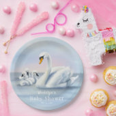 Mama Swan mit Babies Baby Dusche Pappteller (Party)