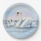 Mama Swan mit Babies Baby Dusche Pappteller (Vorderseite)