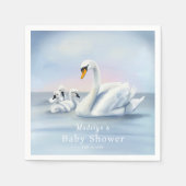 Mama Swan mit Babies Baby Dusche Serviette (Vorderseite)