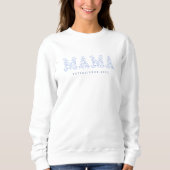 Mama Sweater, Blauer Toile Muster, floral Sweatshirt (Vorderseite)