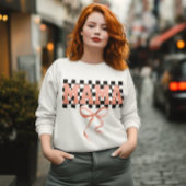 Mama Sweatshirt, Pink Mama Coquette Bow Sweatshirt