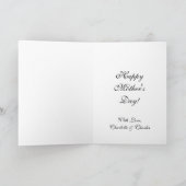 Mama Sweet Mama oder Ihr Text Elegante weiße Blume Karte (Innenseite)