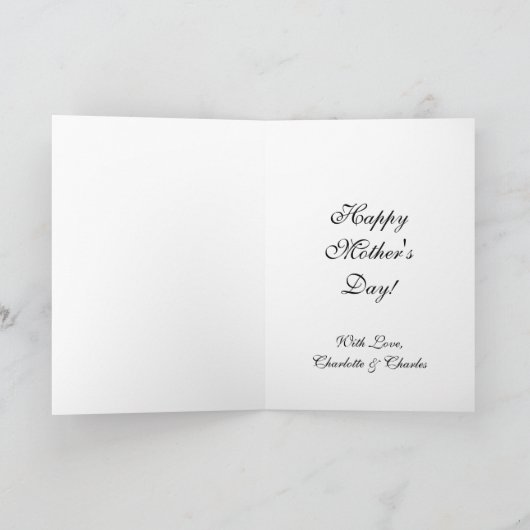 Mama Sweet Mama oder Ihr Text Elegante weiße Blume Karte (Innenseite)