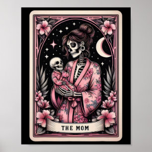 Mama Tarot Card Mütter Tag Rosa Skelett Mama B Poster