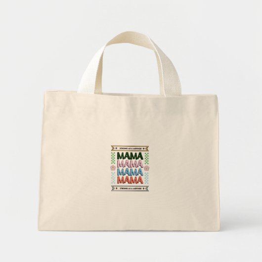 Mama-Tasche – Farbdesign mit Typografie Celebra Mini Stoffbeutel (Vorne)