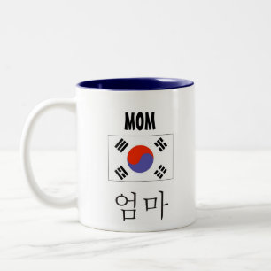 Mama-Tasse mit koreanischer Flagge Zweifarbige Tasse