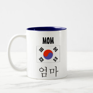 Mama-Tasse mit koreanischer Flagge Zweifarbige Tasse