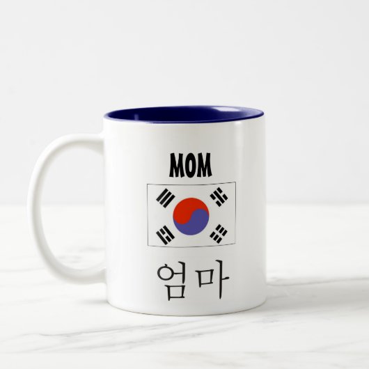 Mama-Tasse mit koreanischer Flagge Zweifarbige Tasse (Links)