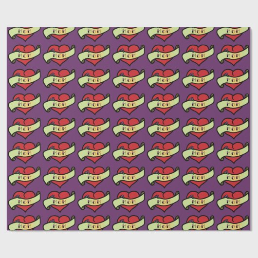 Mama Tattoo Heart Geschenkpapier (Flach)