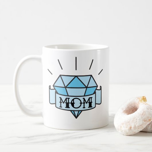 Mama Tattoo Style Diamond Kaffee Tasse (Mit Donut)