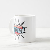 Mama Tattoo Style Rose Kaffee Tasse (Vorderseite Links)