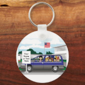 Mama Taxi Cartoon von PrintedPerfection.com Kaffee Schlüsselanhänger (Vorderseite)