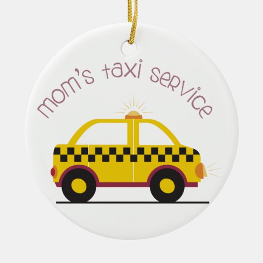 Mama-Taxi-Service Keramik Ornament (Vorne)