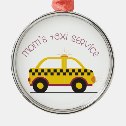 Mama-Taxi-Service Ornament Aus Metall (Vorne)