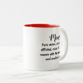 "MAMA - Teilwasser, bringt Tote hervor, Gründe.." Zweifarbige Tasse (VorderseiteRechts)