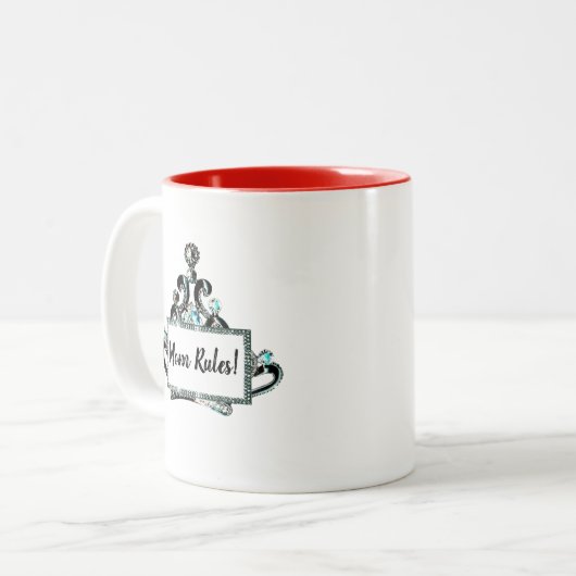 "MAMA - Teilwasser, bringt Tote hervor, Gründe.." Zweifarbige Tasse (Vorderseite Links)