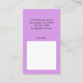 Mama-Telefonkarte-Rosa-Dinosaurier-Prinzessin Visitenkarte (Rückseite)