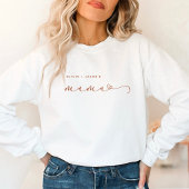 Mama | Terracotta Script and Heart with Kids Names Sweatshirt