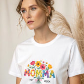 Mama Text mit Blume Tri-Blend Shirt